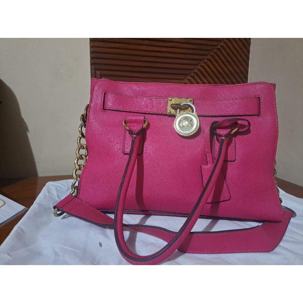 tas michael kors large hamilton pink