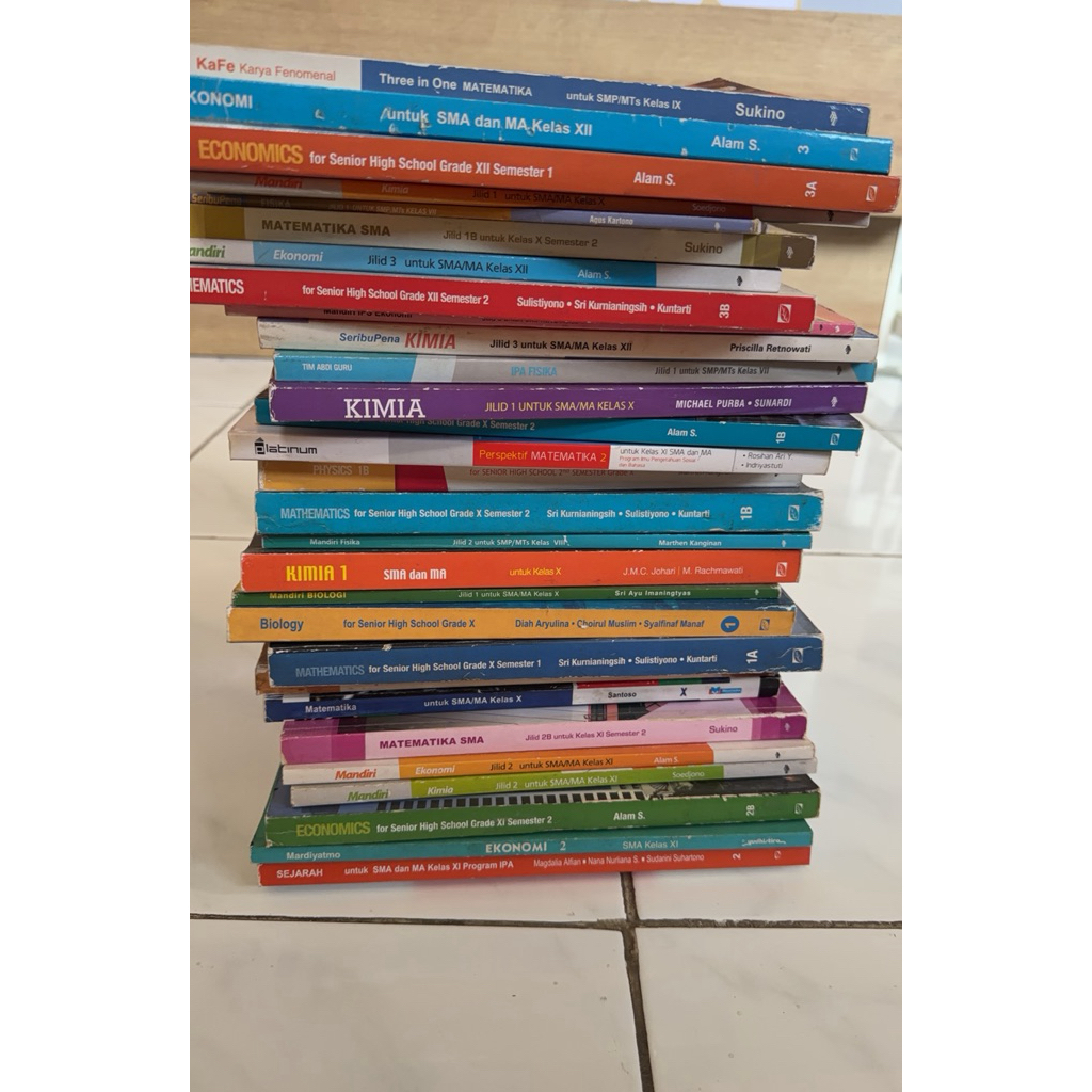 buku sekolah preloved kelas 9, 10, 11, 12 kimia biologi akuntansi fisika matematika ekonomi murah