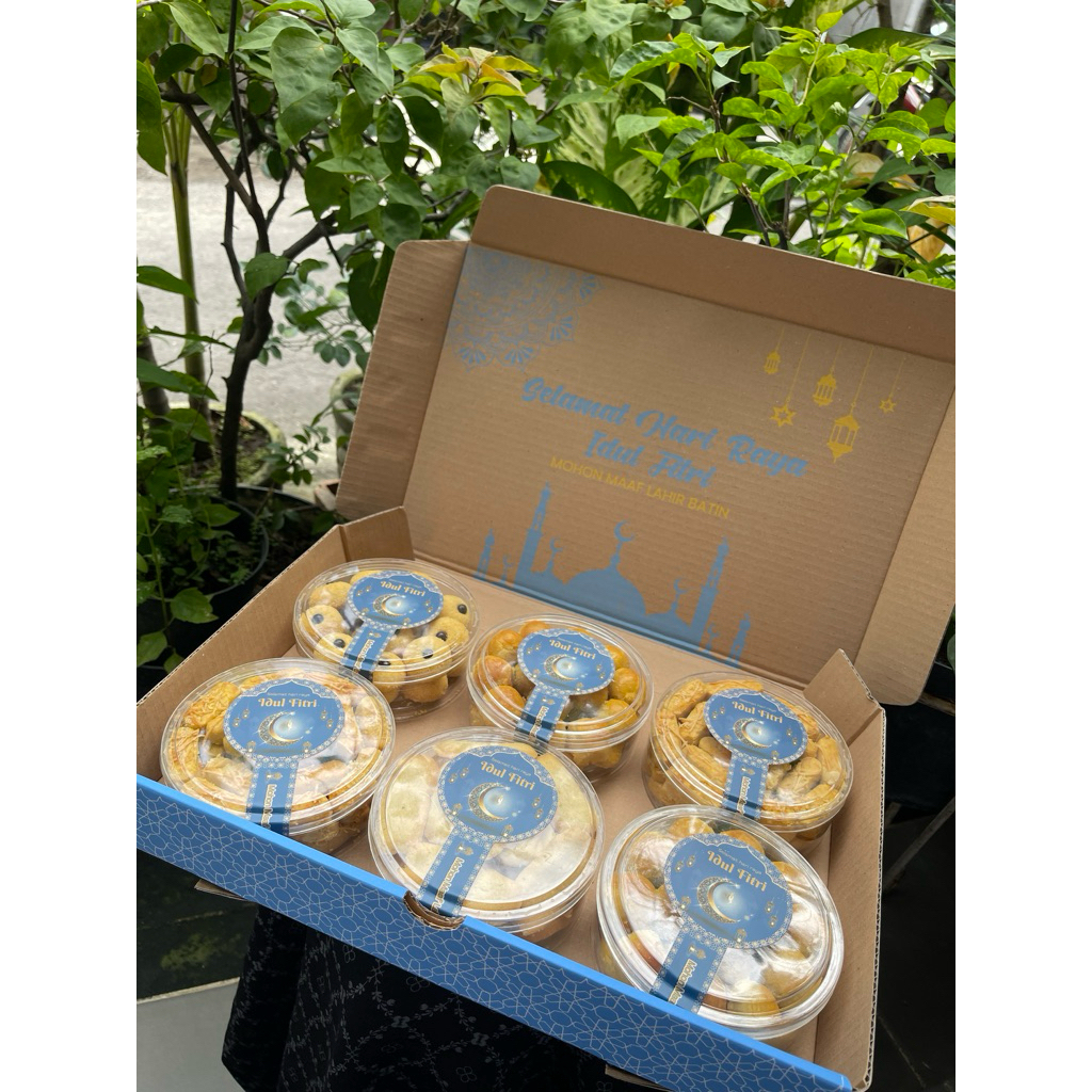PAKET ISI 6 KUE KERING HOMEMADE GRATIS TAS CANTIK - HAMPERS / HANTARAN LEBARAN - SOLO BISA COD - MUR