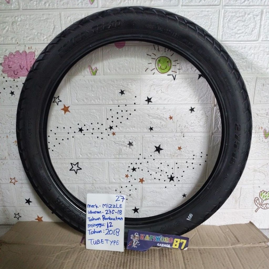 ban bekas MIZZLE,,,, TUBETYPE ukuran 275-18