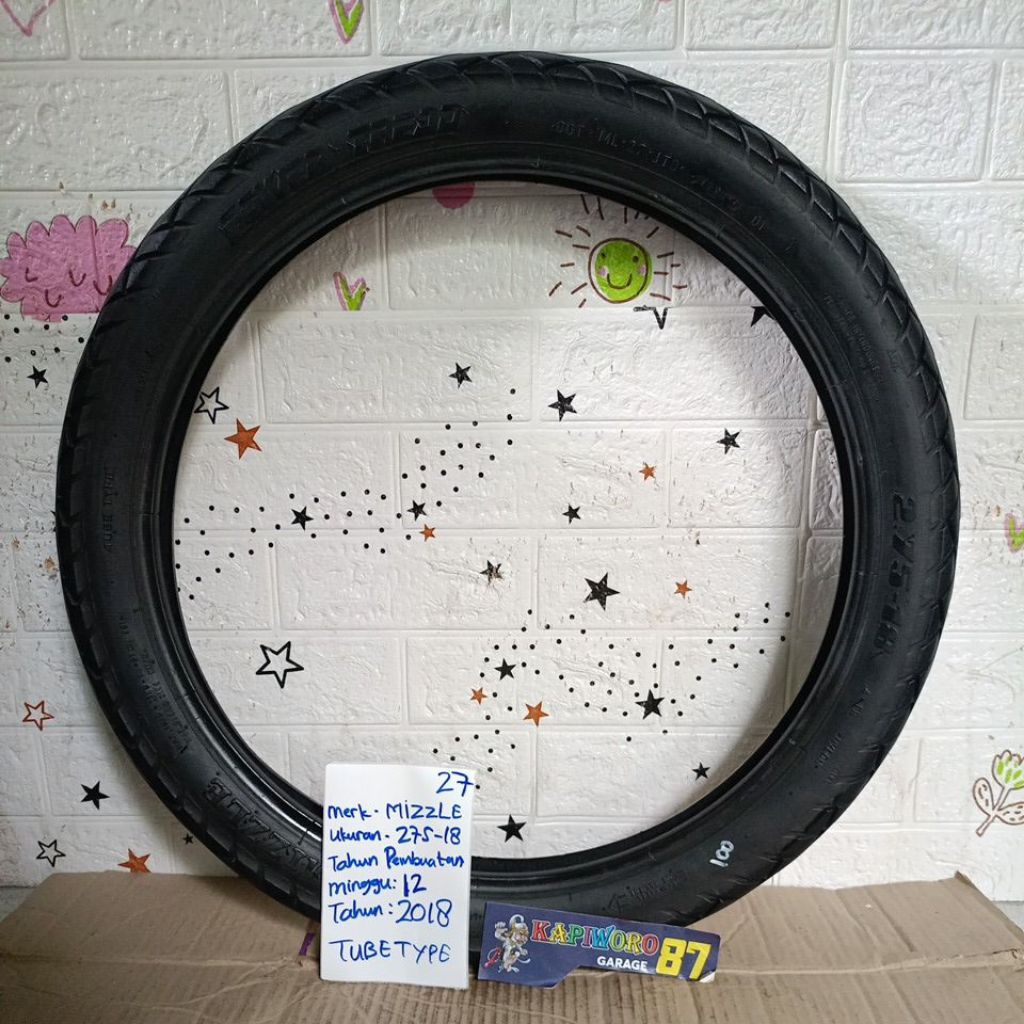 ban bekas MIZZLE,,,, TUBETYPE ukuran 275-18