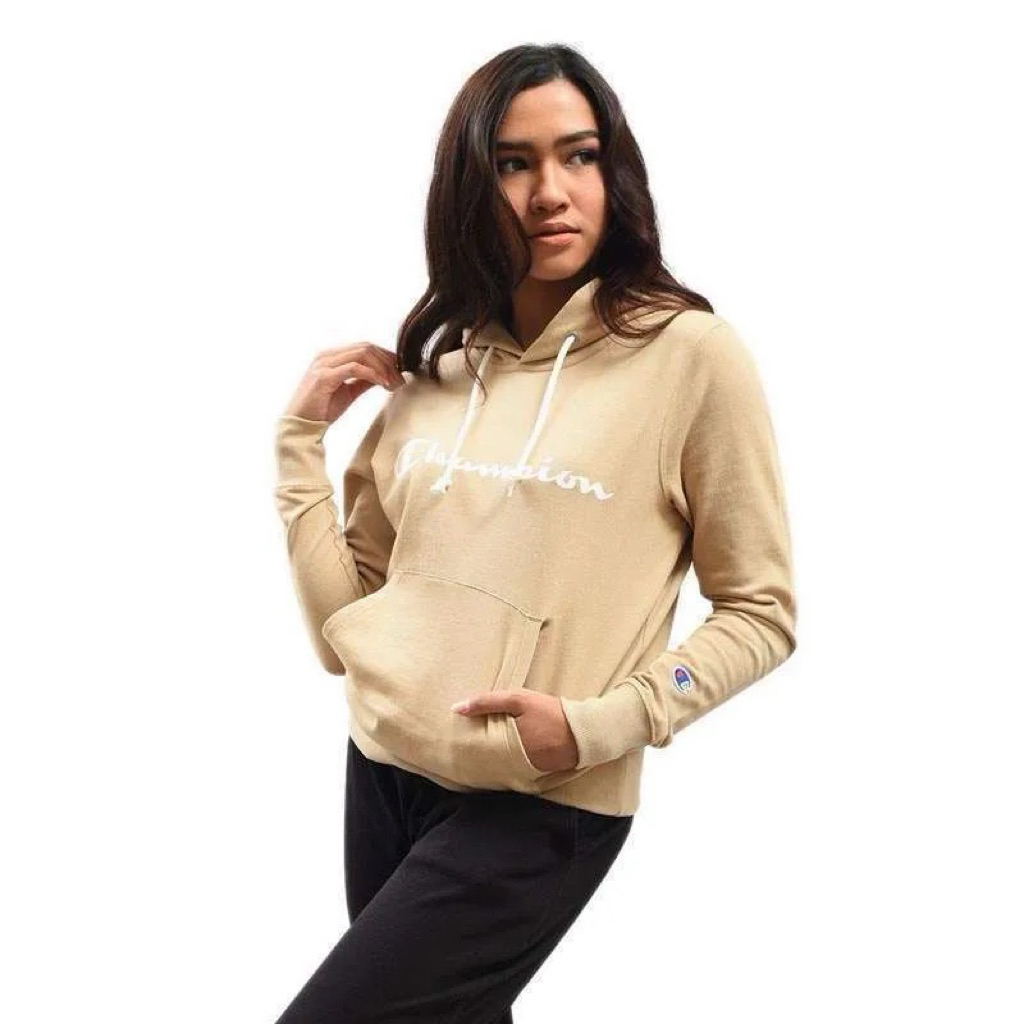 [Preloved] Champion Hoodie Women Beige / Atasan sweater wanita