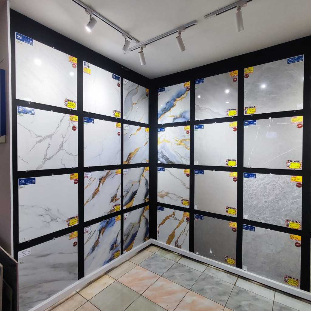 60X60 INFINITI Granit Putih Halus Glazed Polish Aneka Motif - Granit Lantai & Dinding Jepara