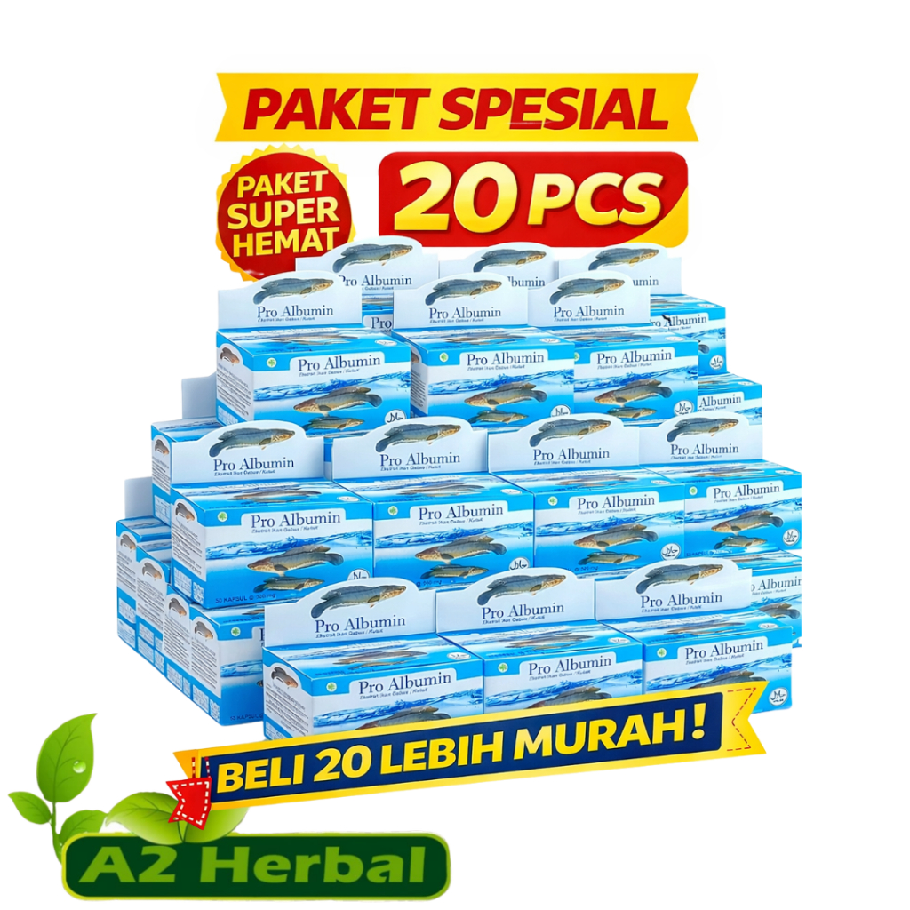 Albumin Ekstrak Ikan Gabus | Pro Albumin Ashihah Paket 20 Botol