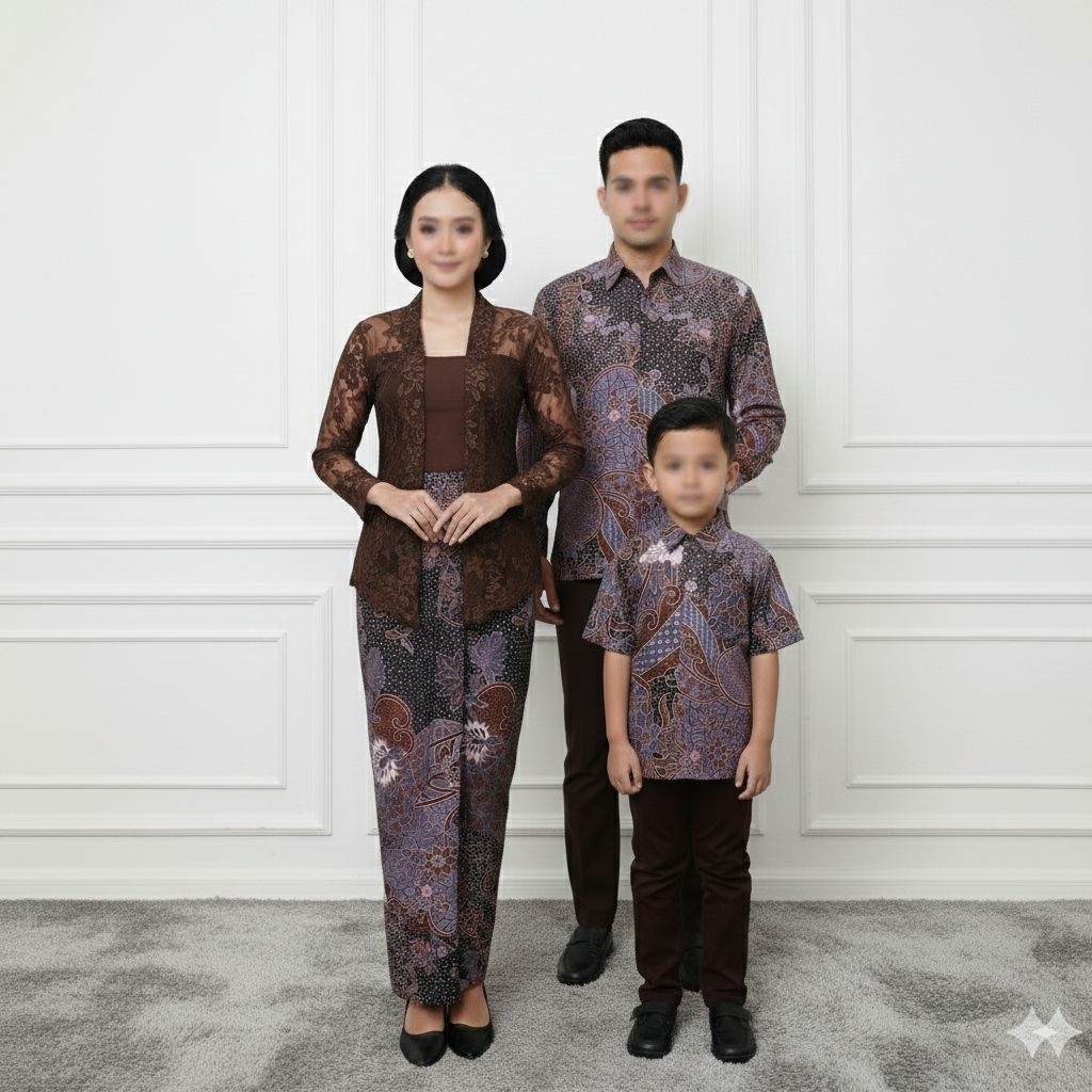 Batik Keluarga By. Trinada Fashion (Aurel Lilac): Batik Set Keluarga / Batik Couple/ Batik Anak/Rok 