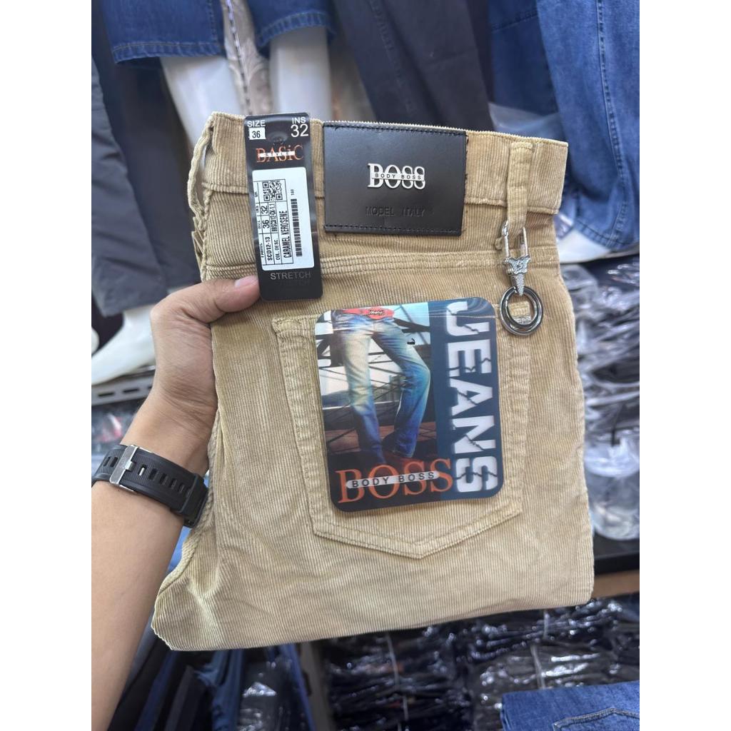 Celana Pria Corduroy Black Stretch Boss cream - Regular Fit Kordoray #Celanapriacodoray #celanaboss#