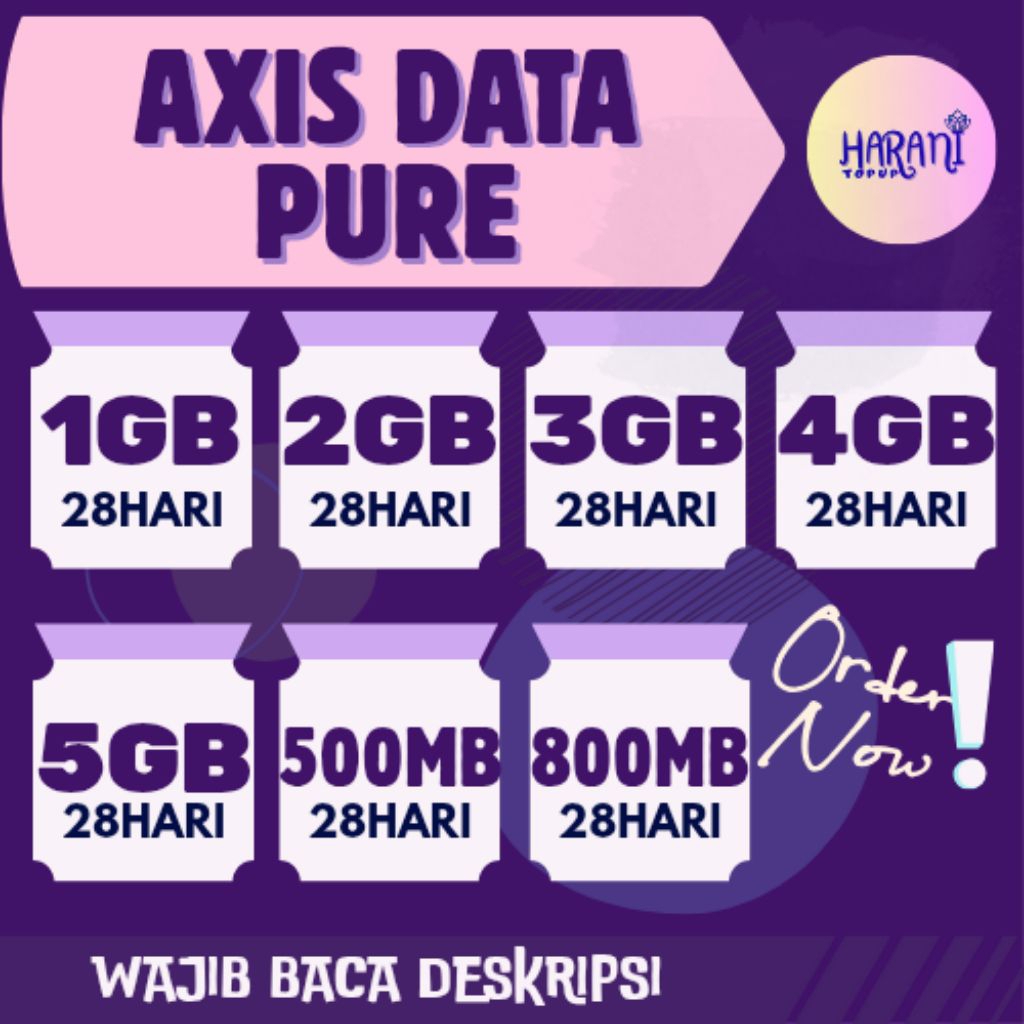 Paket Data AXIS DATA PURE | Internet AXIS DATA PURE | Kuota LANGSUNG MASUK