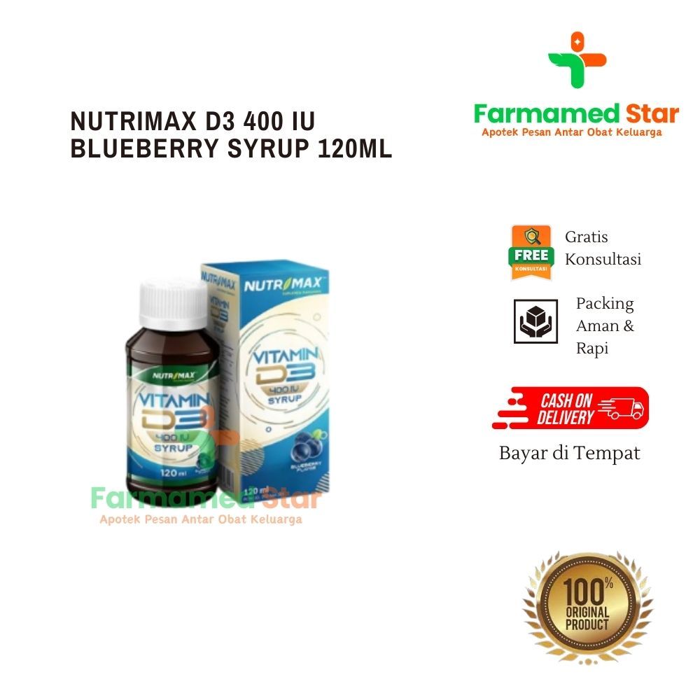 Sirup Vitamin D3 Nutrimax 120ml untuk Anak, Ibu Hamil, dan Dewasa