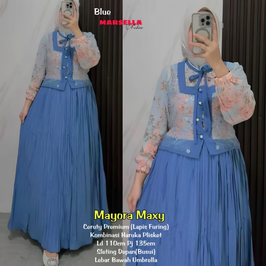 Dress Ceruty Kombi Amira-Nadia-Mayora  by Marsella