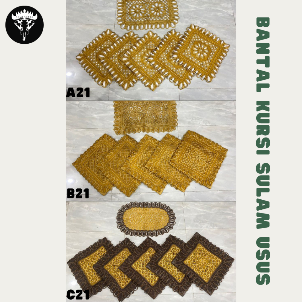 1 SET SARUNG BANTAL KURSI SULAM USUS LAMPUNG [21-29]