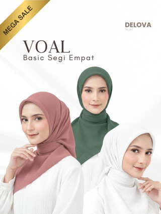 Delova Scarf - Voal Basic Premium Segiempat Anti Letoy Tegak Paripurna
