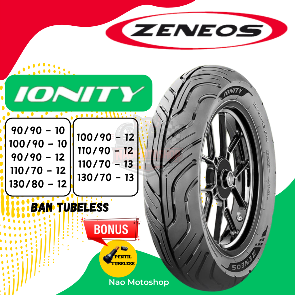 BAN ZENEOS ZN IONITY TUBELESS RING 10 12 13 90/90 100/90 110/90 110/70 130/70 MOTOR SCOOPY SPRINT ST