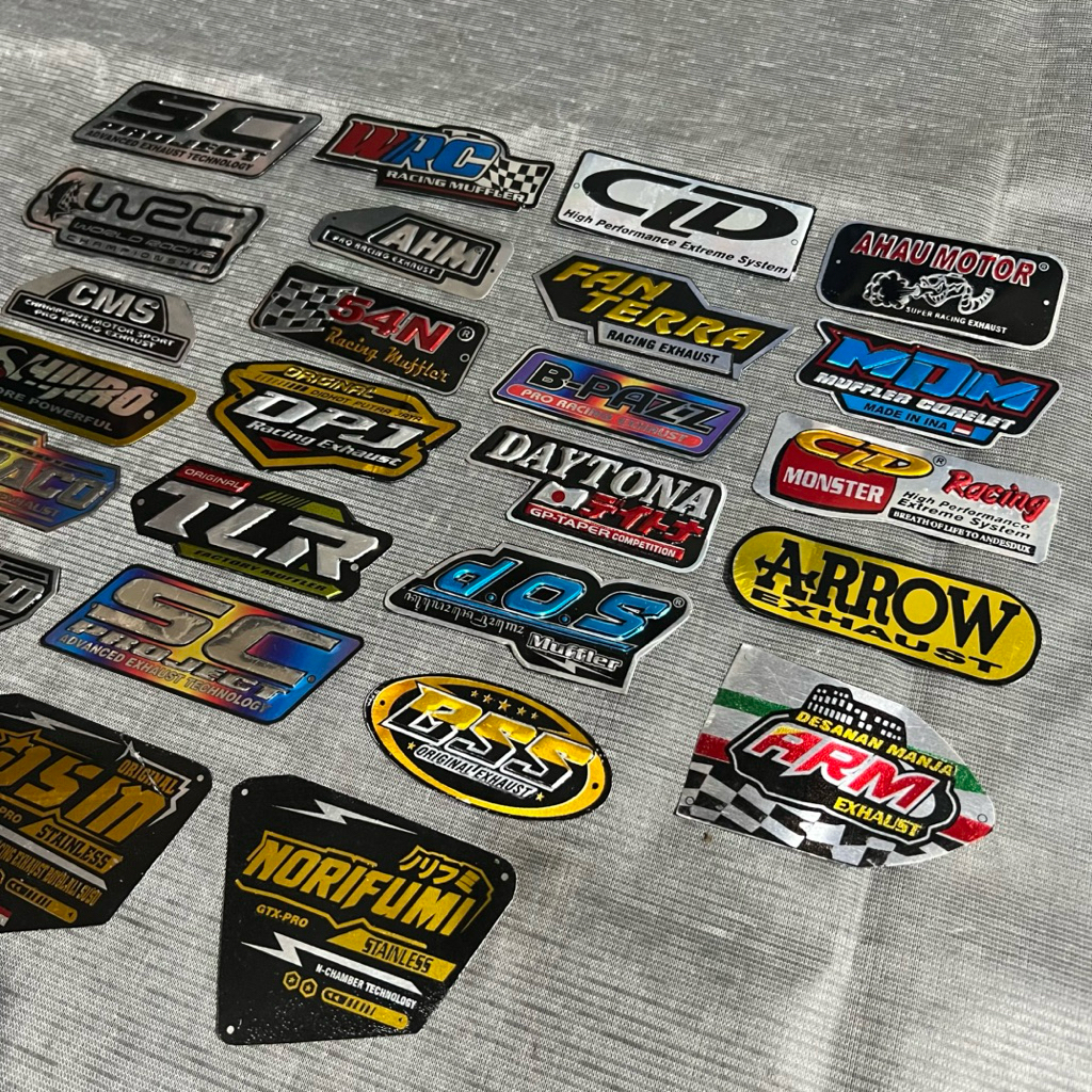 Emblem Logo Knalpot Racing Alumunium Premium Universal Motor Bonus Rivet | AHM WRC CMS SHIJIRO MDM D
