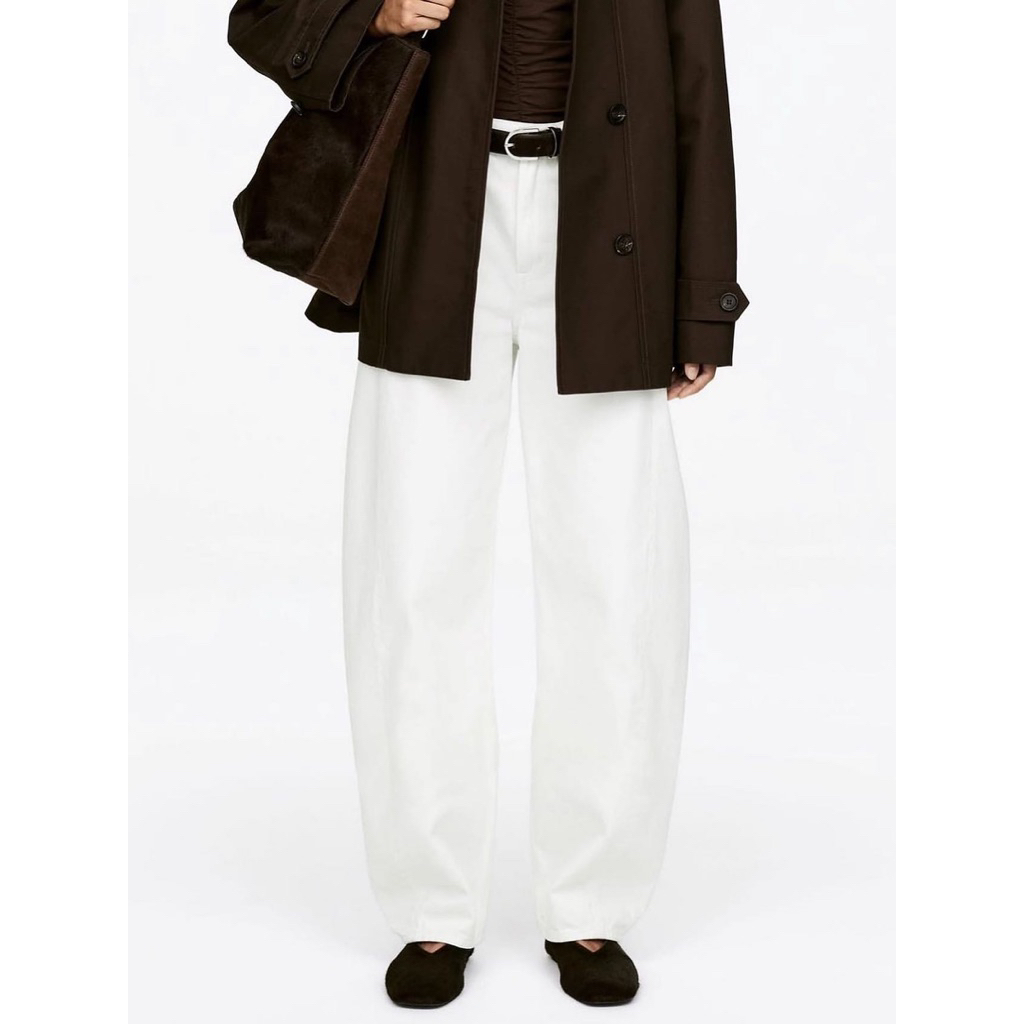 new Arket Bloom barrel denim pant - winter white