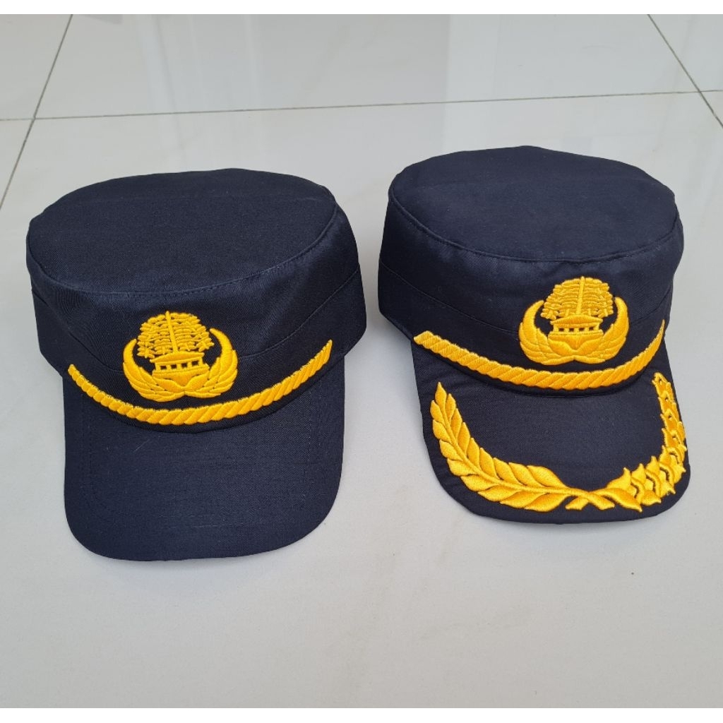Topi ASN PNS Komando Lis bordir Korpri coklat khaki padi kapas