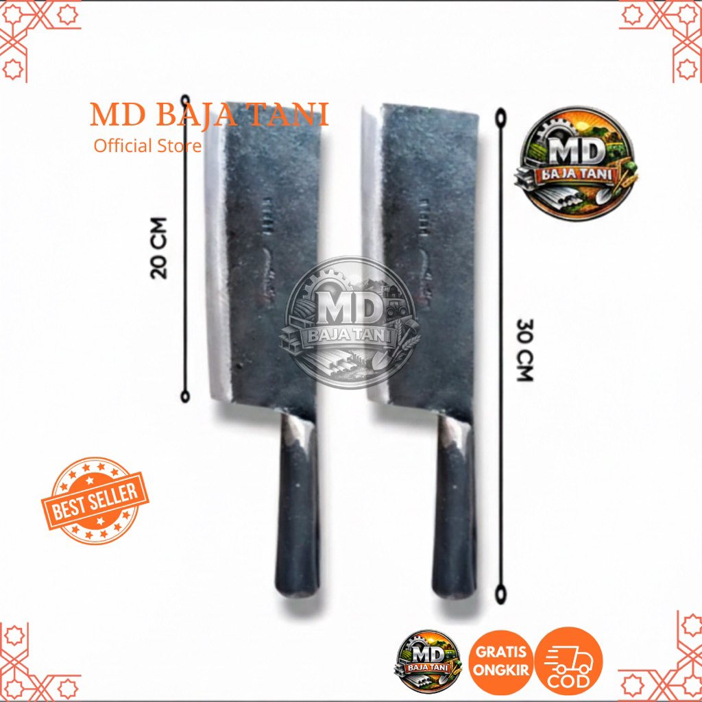 pisau cincang daging dan Tulang ORIGINAL PRODUK BAJA PER siap pakai tanpa asah ukuran 30cm Tajam Tah