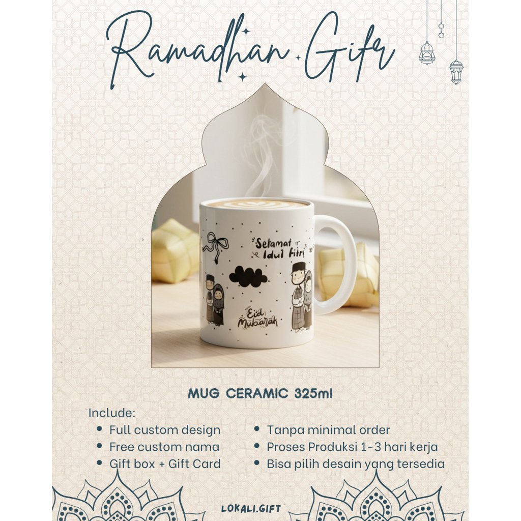 Hampers Lebaran Eid Mubarak - Mug / Gelas Gift - Kado Lebaran