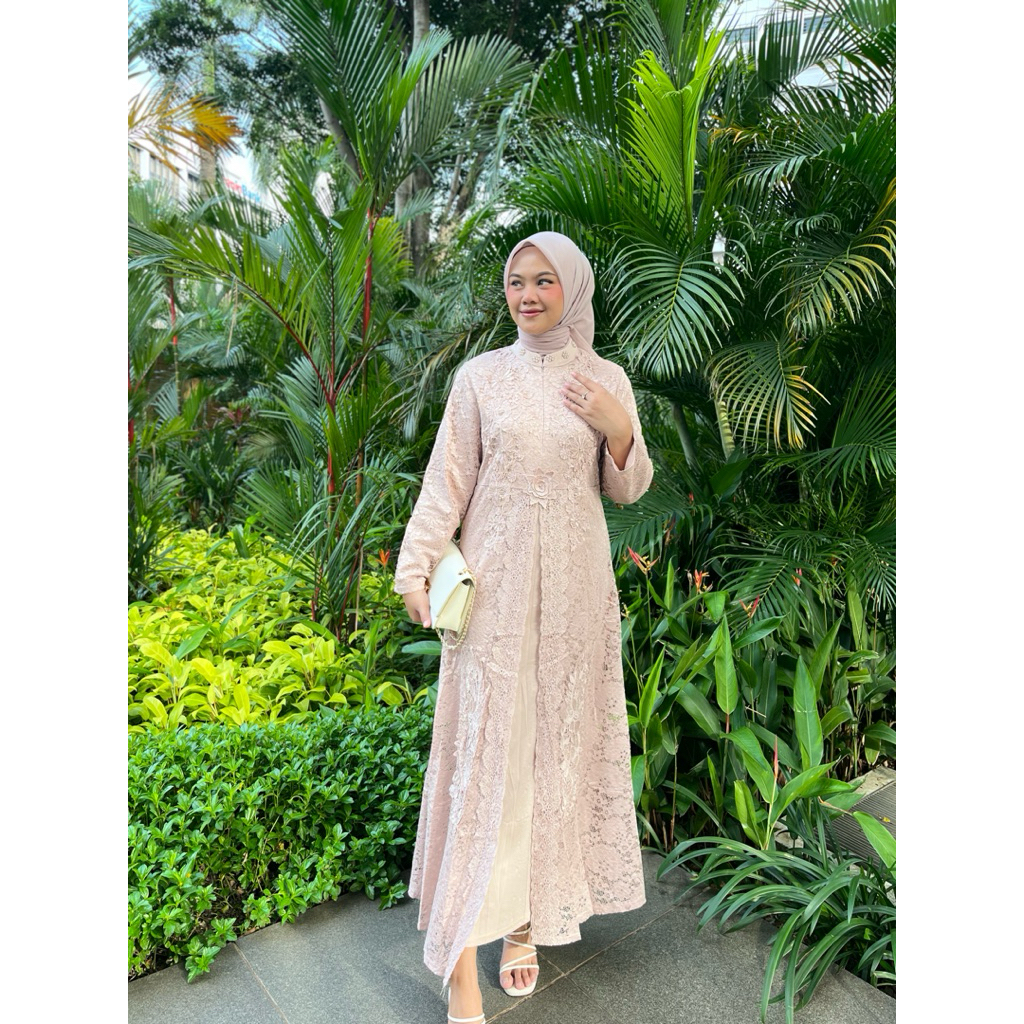 Gamis Brokat Krancang Terbaru / Gamis Brokat Import / Gamis Pesta / Gamis Kekinian