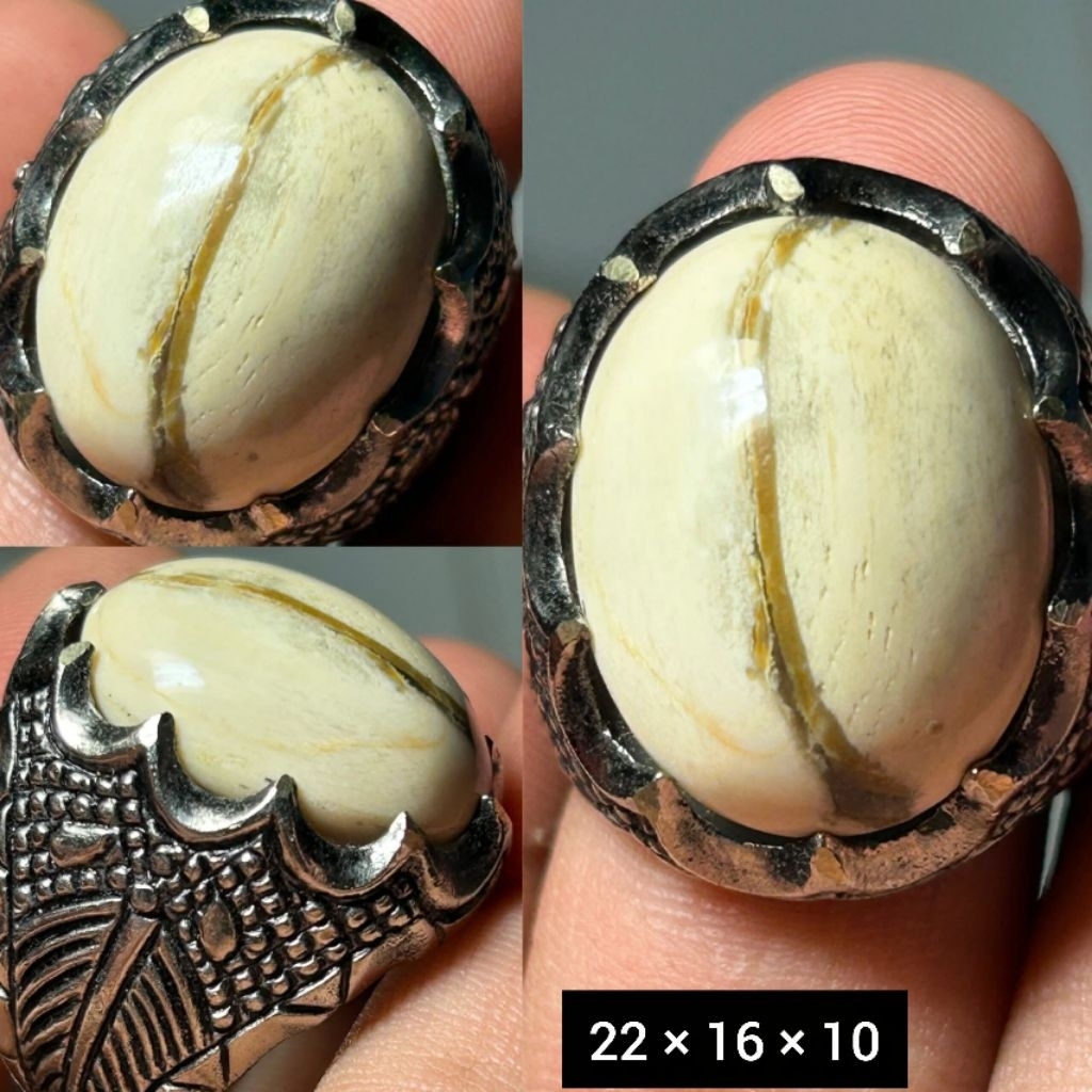 EST. JARI 8 - 9 NATURAL CINCIN BATU AKIK FOSIL KELOR BAMBU KENDIT UNIK