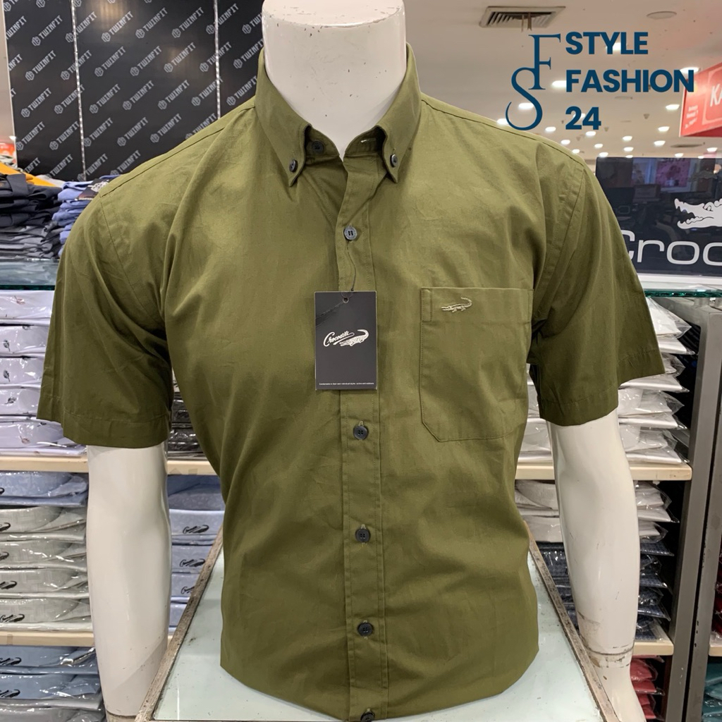 CROCODILE KEMEJA PRIA LENGAN PENDEK POLOS 07-0129-0001-16
