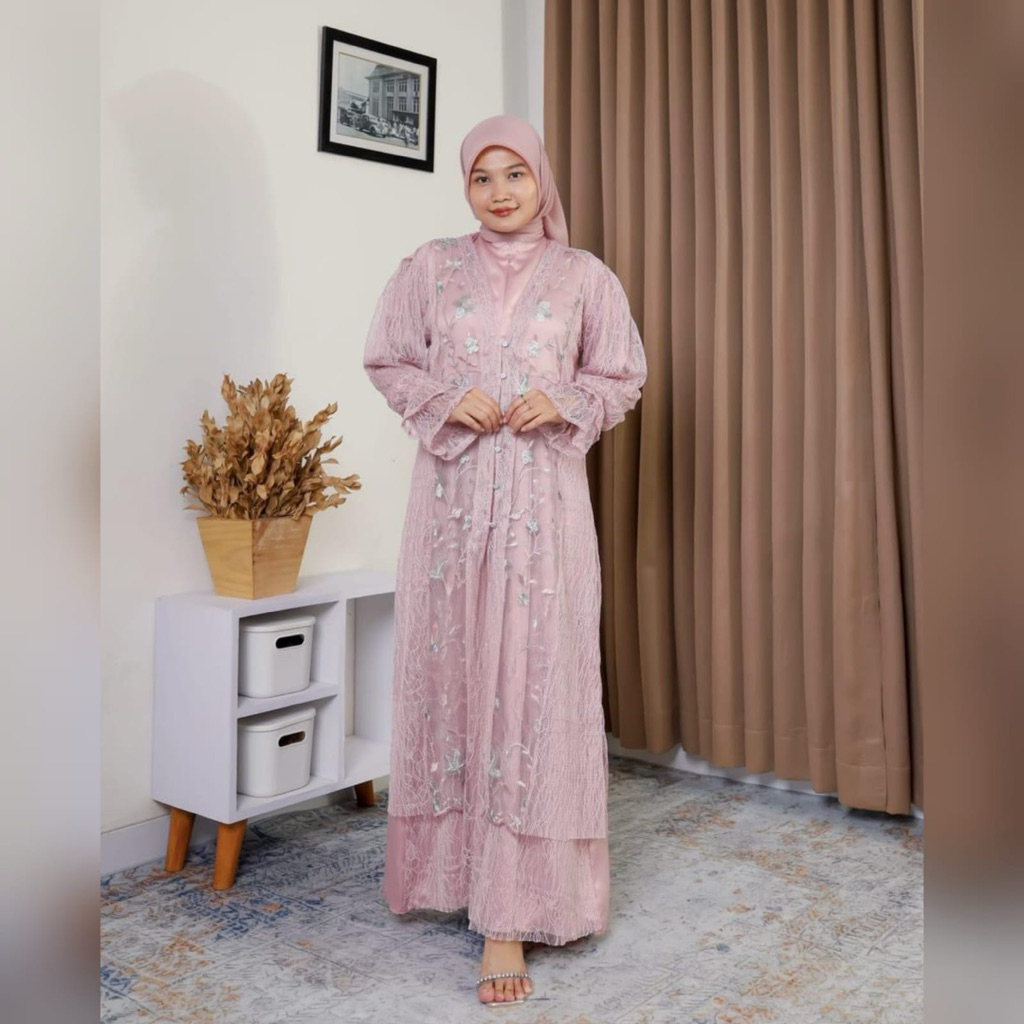 GAVANDRA.STORE - Gamis Wanita Rompi Lepas Viral - Gamis Pesta Muslimah Elegan Modern Gamis Kondangan