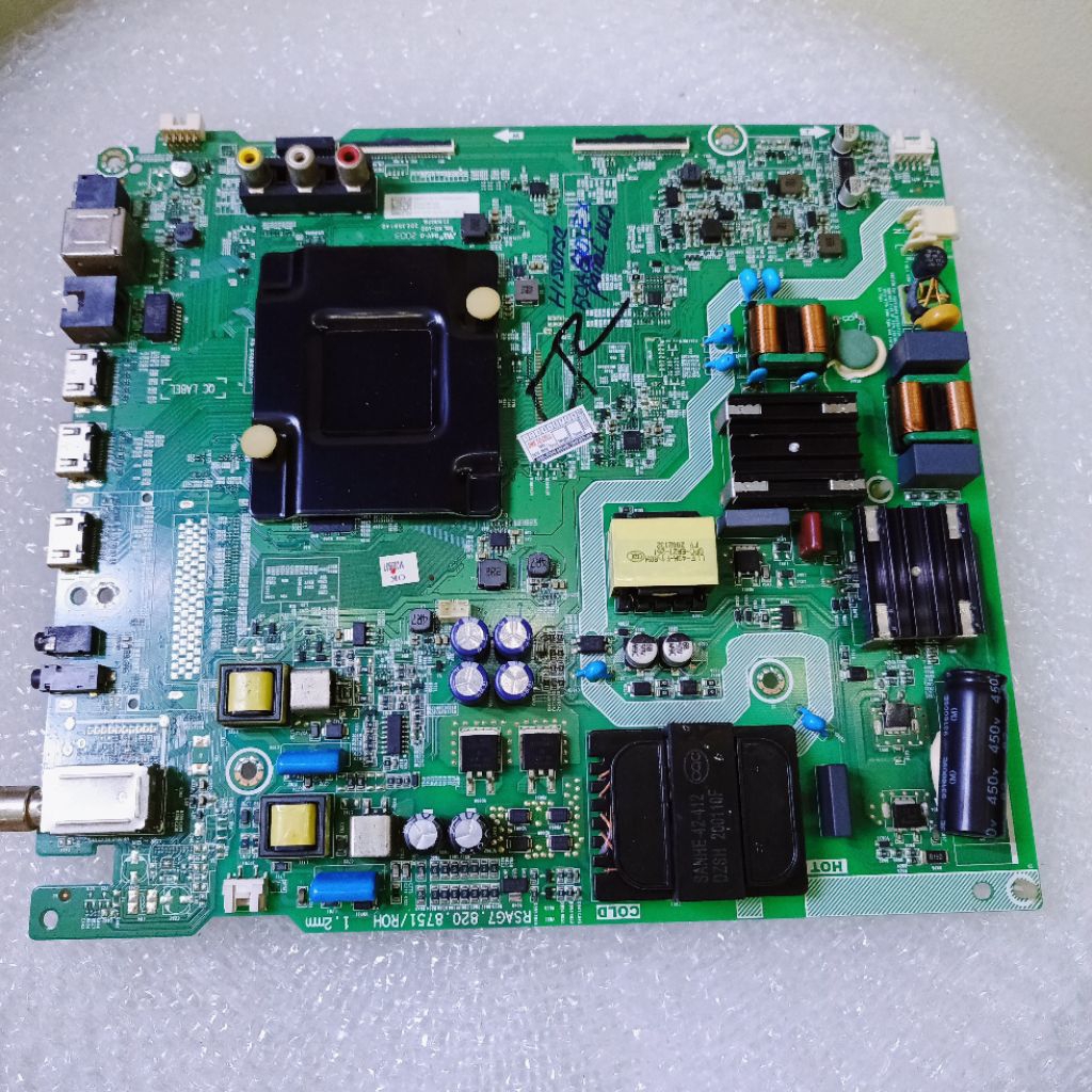 hisense 50a6101ex pakai panel lcd AUO - mb hisense 50a6101ex - mobo tv hisense 50a6101 - mainboard t