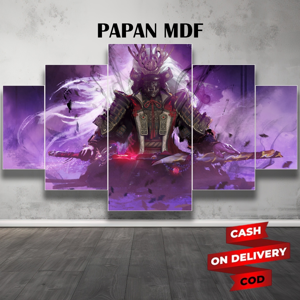 Poster Dinding SAMURAI JAPAN Hiasan papan mdf Aesthetic Gambar HD Poster 5 Lembar Wallpaper Kamar Sa