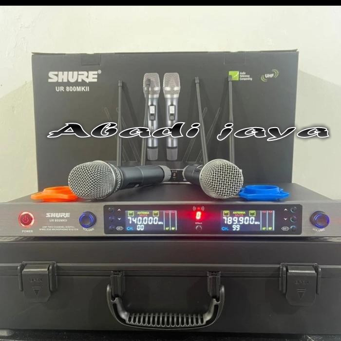 Mic Wireless Shure UR-800MKII Free Koper Box 2buah Mic Pegang/Handheld