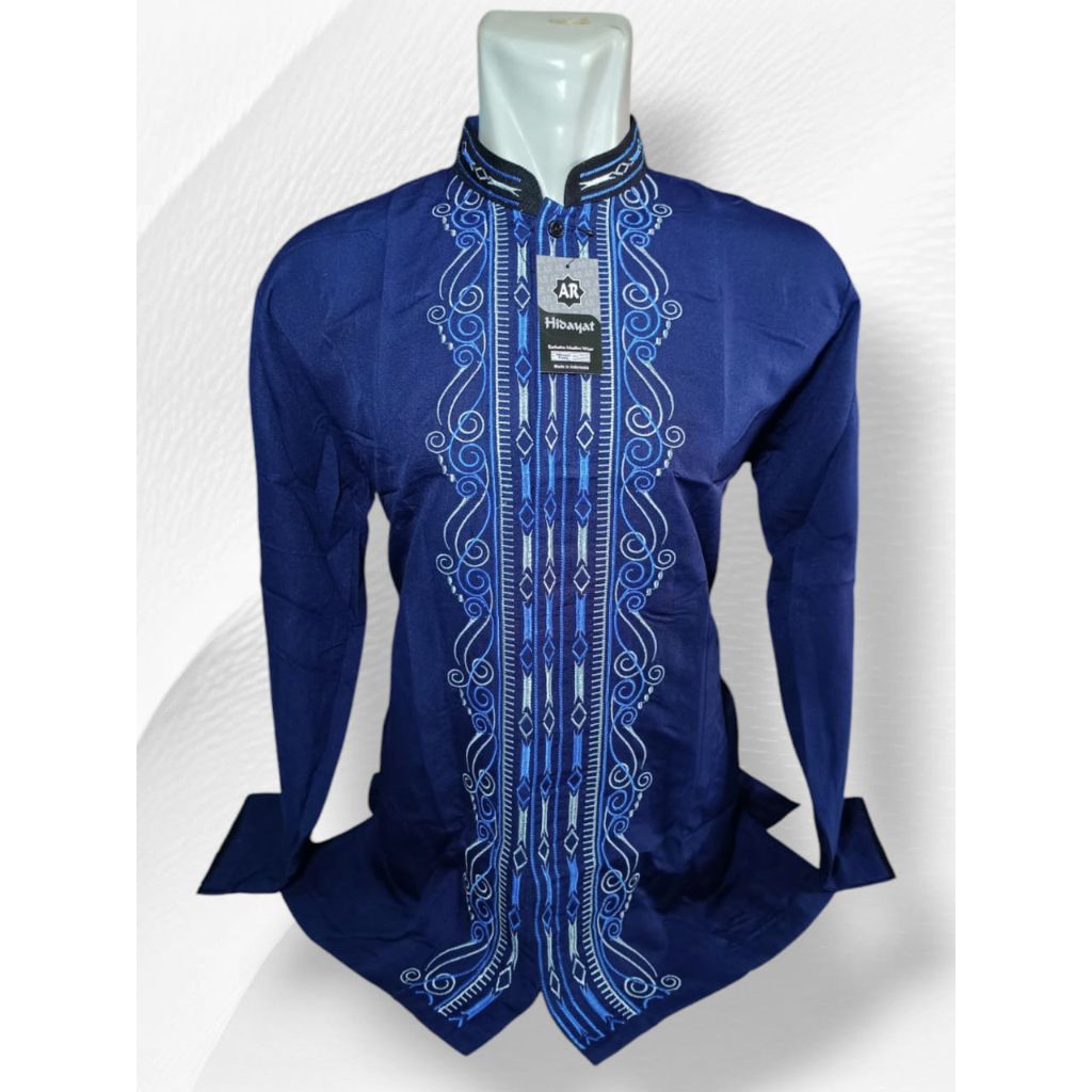 BAJU KOKO BARBIS LENGAN PANJANG WARNA BAJU MUSLIM BORDIR RANDOM MEWAH
