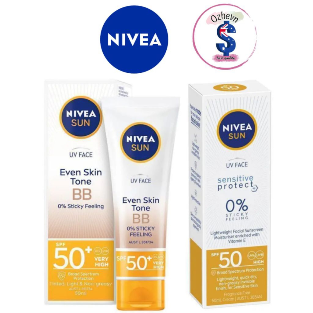 NIVEA Sun SPF 50 UV Face Sensitive 50ml / NIVEA Sun UV Face Sunscreen BB Cream SPF50 50ml
