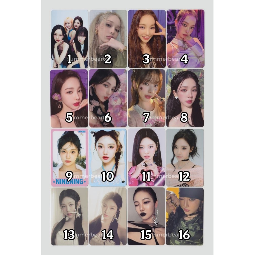 aespa Karina Winter Ningning Photocard (Girls Caendy Pocket SMCU Guest Hot Mess Whiplash Beat Smini 
