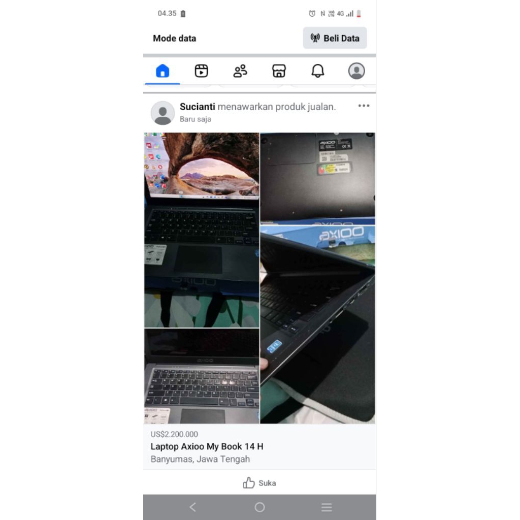 LAPTOP AXIOO MY BOOK 14H SECOND