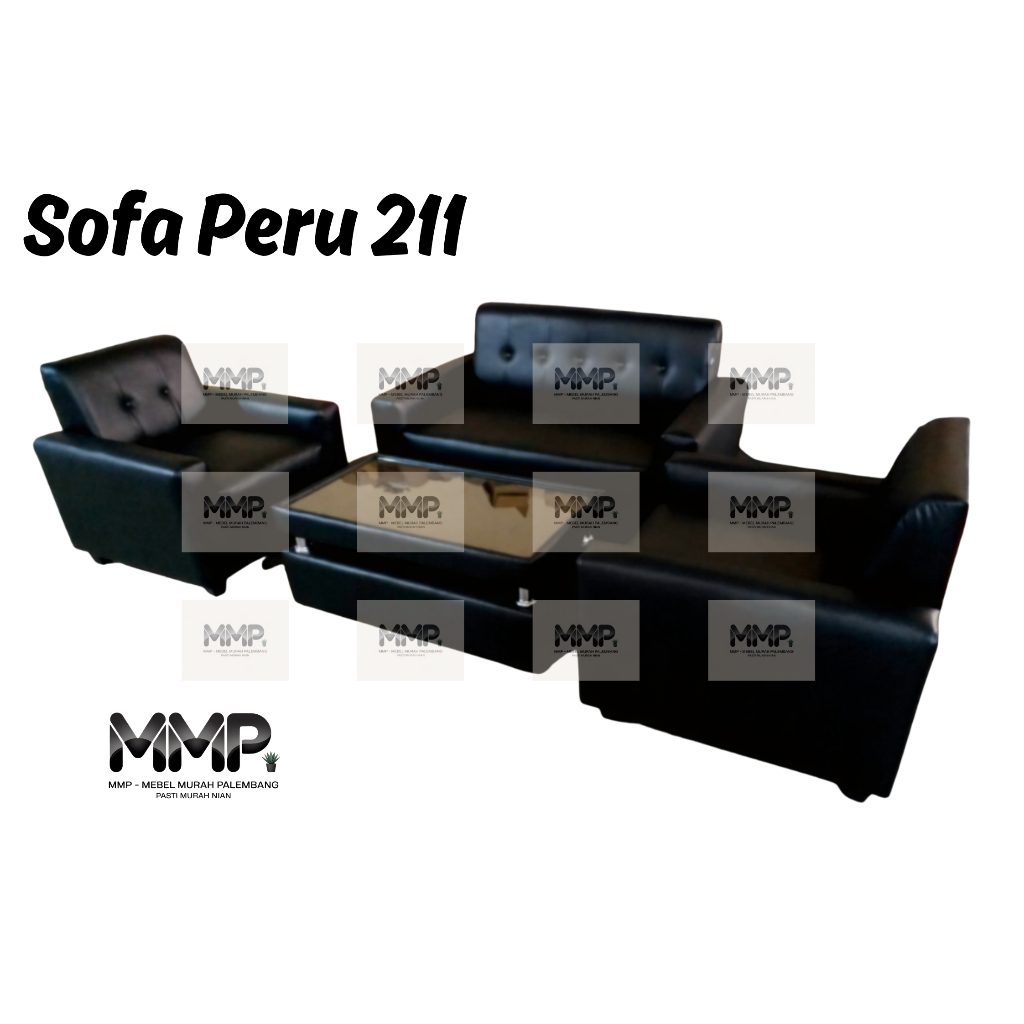 Sofa Tamu Minimalis Peru 211 + Meja | Kursi Tamu PERU Berkualitas | Sofa Murah Palembang