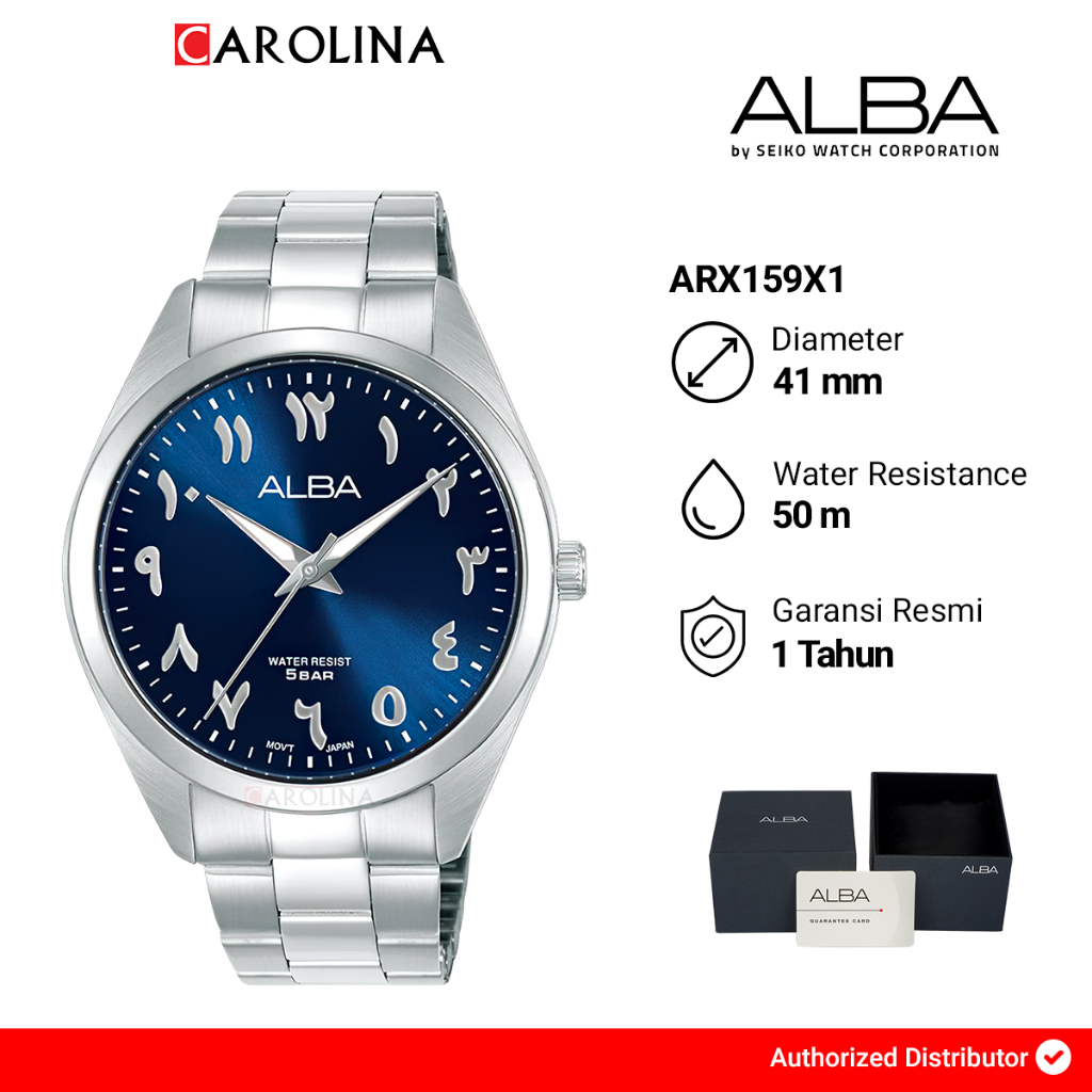 Jam Tangan Pria Alba ARX159X1 Blue Dial Stainless Steel Strap
