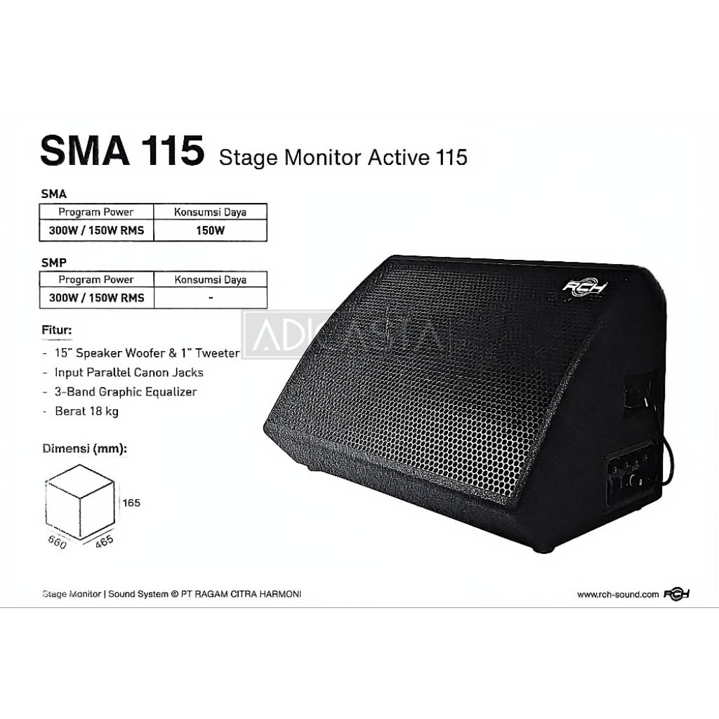 Speaker Stage Monitor RCH SMA 115 Aktif
