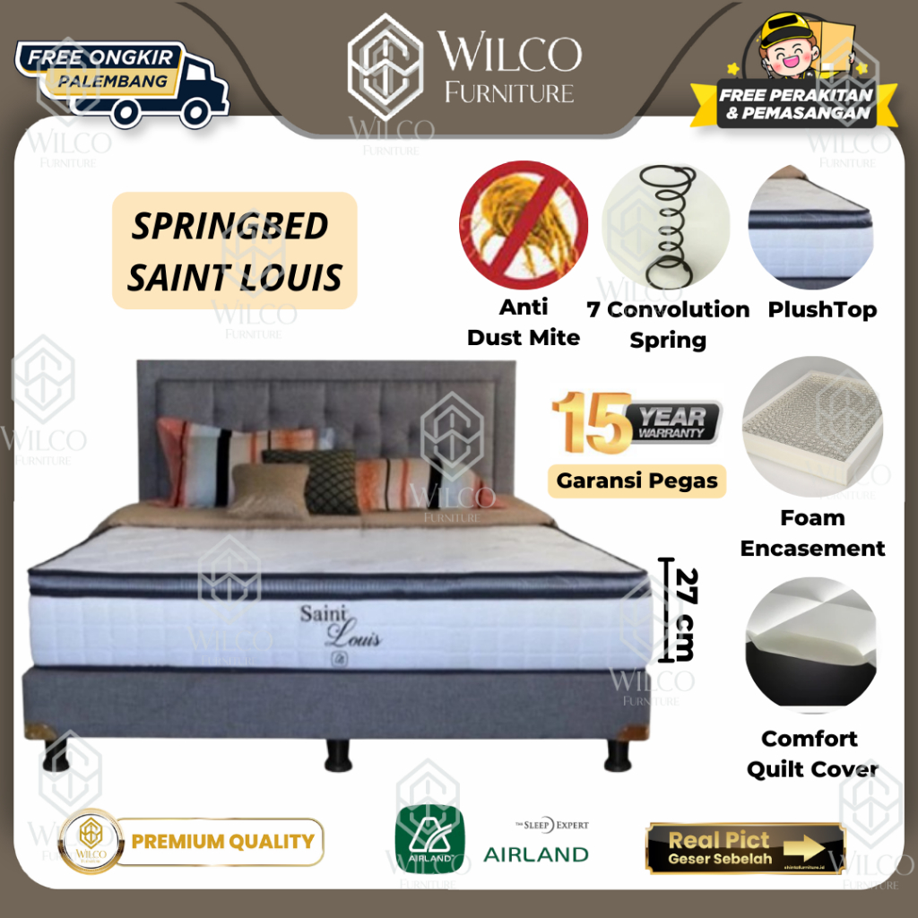 Kasur Springbed Latex Airland Saint Louis / Matras Palembang Empuk - Matras Aja, 90x200