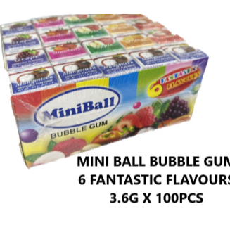 exp JAN 2028 - 100pcs (1pak) Mini Ball Bubble Gum – Permen Karet Isi 100 / Permen karet Jadul Miniba