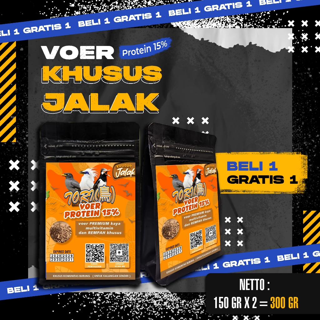 BELI 1 GRATIS 1 MAKANAN BURUNG JALAK | VOER BURUNG JALAK | VOER HARIAN | VOER NUTRISI KOMPLIT | VOER