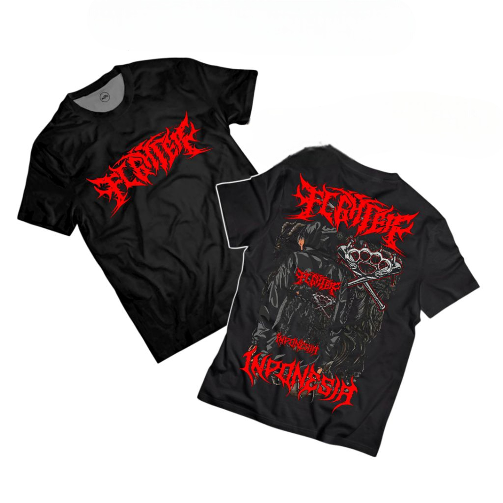 Ready Stok KAOS DISTRO FIGHTER INDONESIA (NETRAL), Kaos Netral