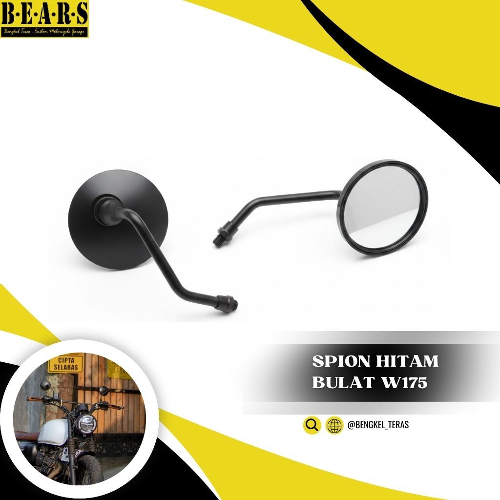 Spion Bulat Kawasaki W175 Hitam