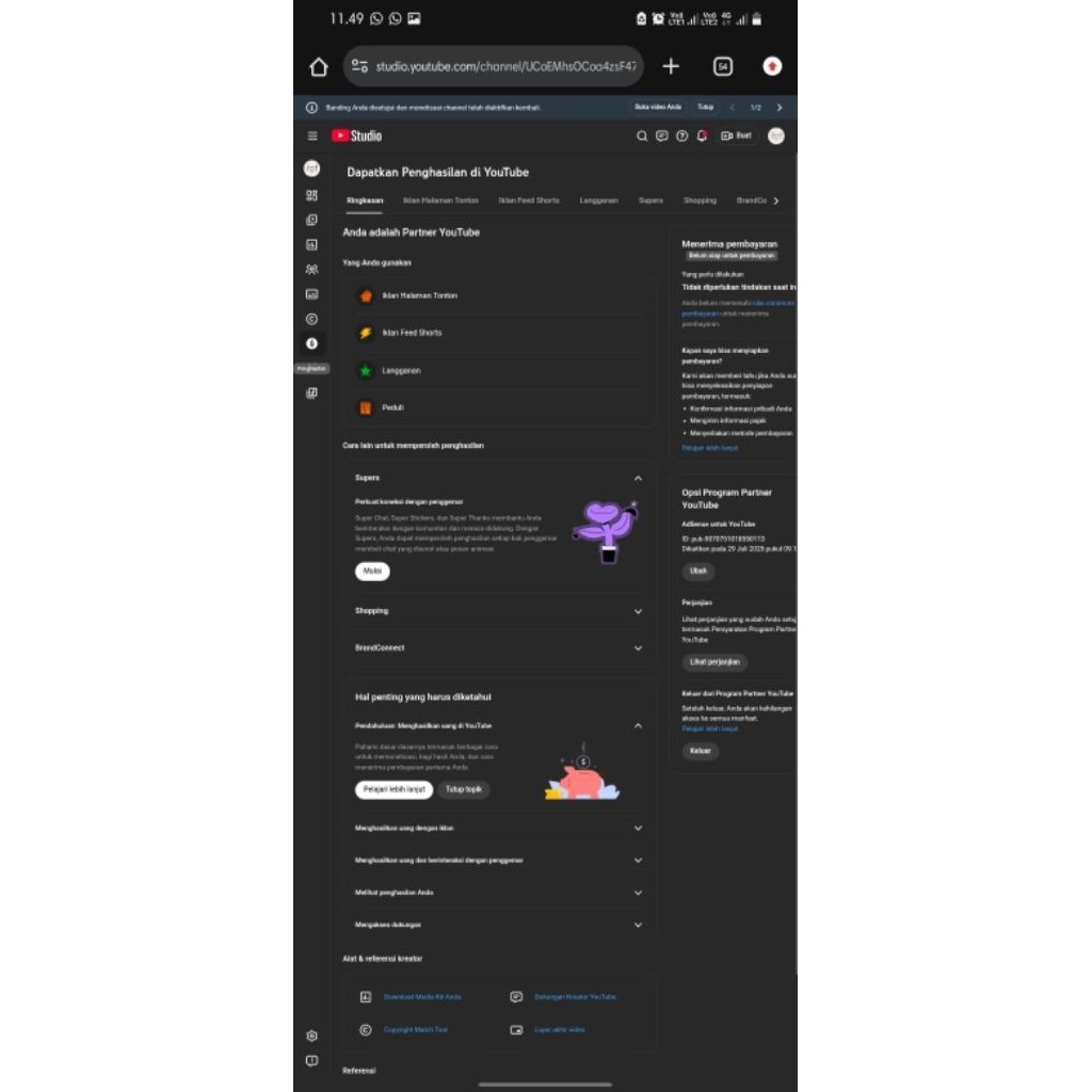 AKUN YOUTUBE MONET SUBS 38K