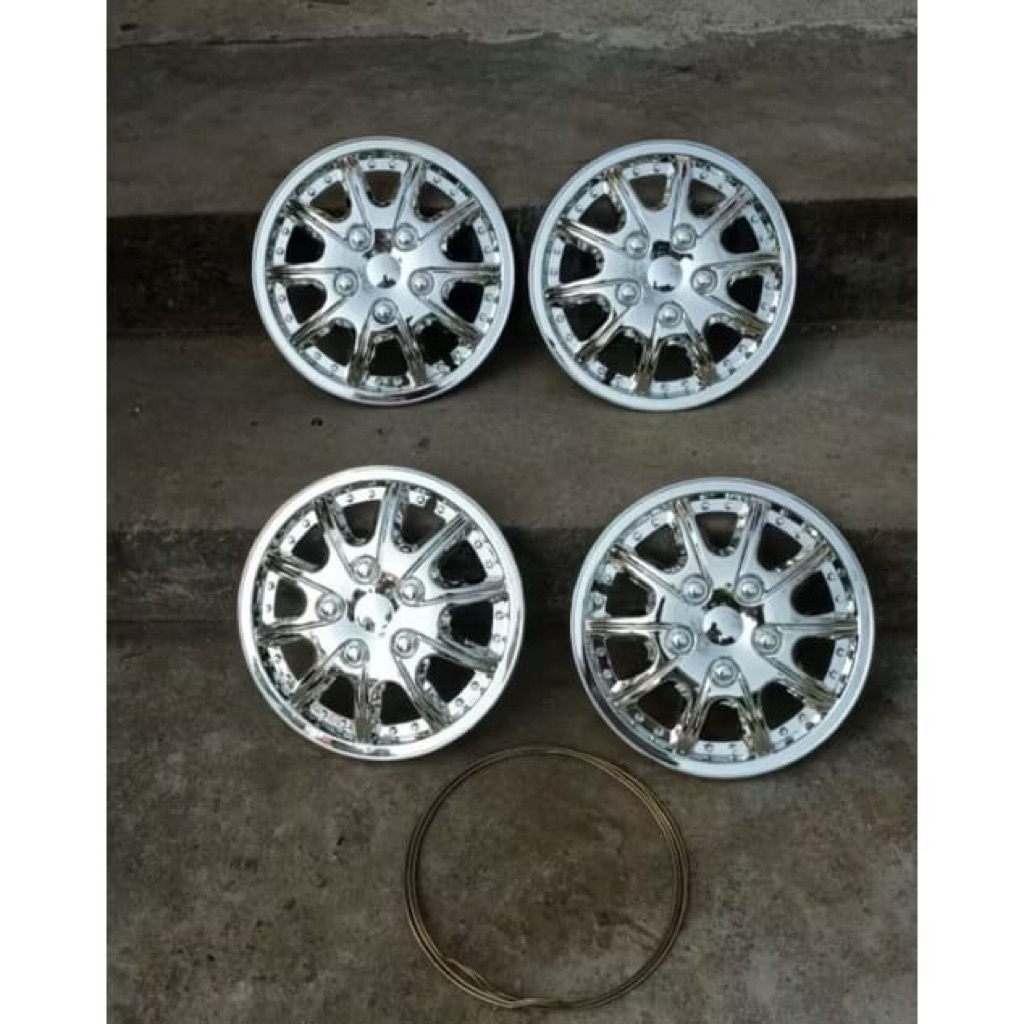Wheeldop Mobil R12 Chrome – Tutup Velg Ring 12 – Aksesoris Mobil Universal