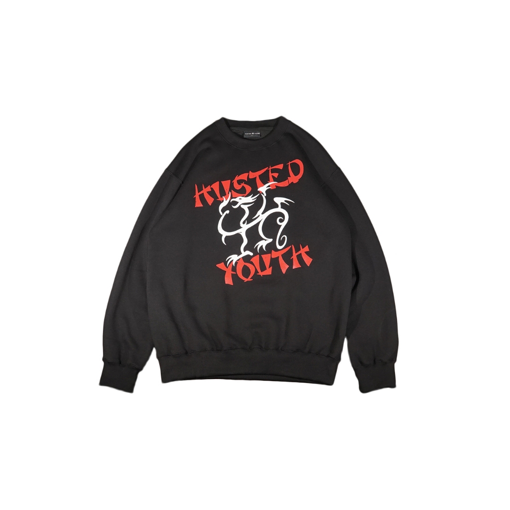 HUSTED SWEATER SICKOLAR BLACK CREWNECK