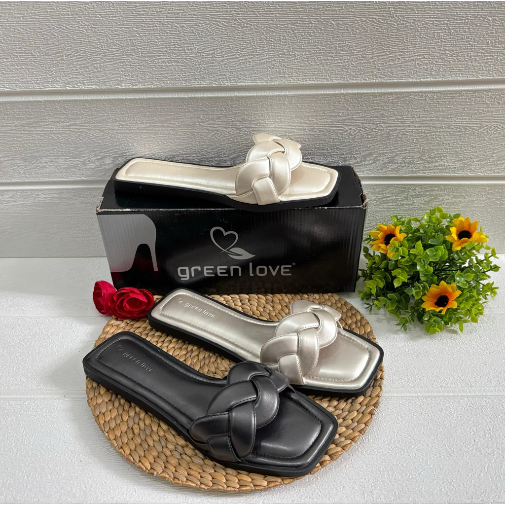 SLIPPERS GREEN LOVE
