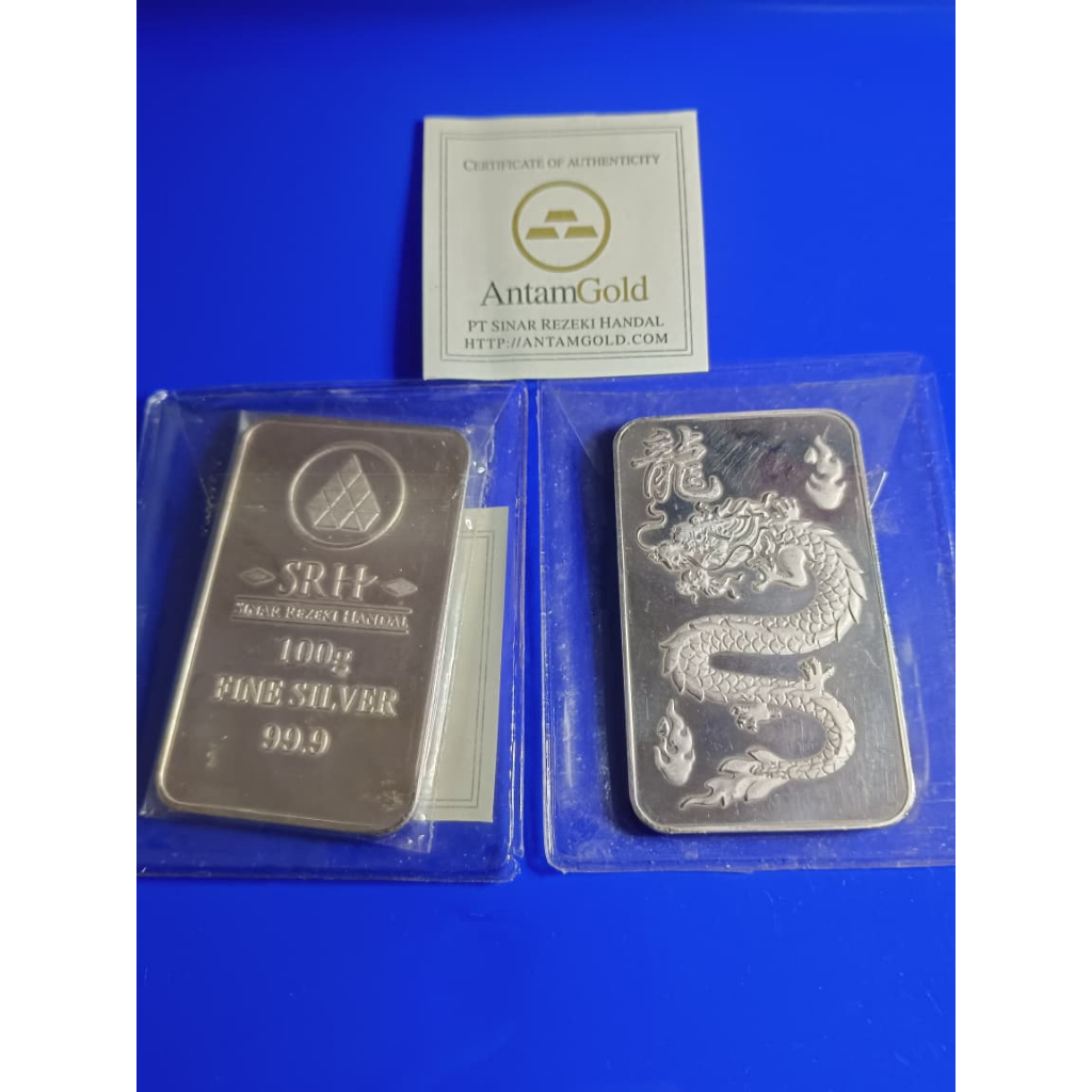 PERAK SRH 100gr 99% Kemurnian Logam Mulia SINAR REJEKI HANDAL LANGKA ANTAMGOLD INDOGOLD