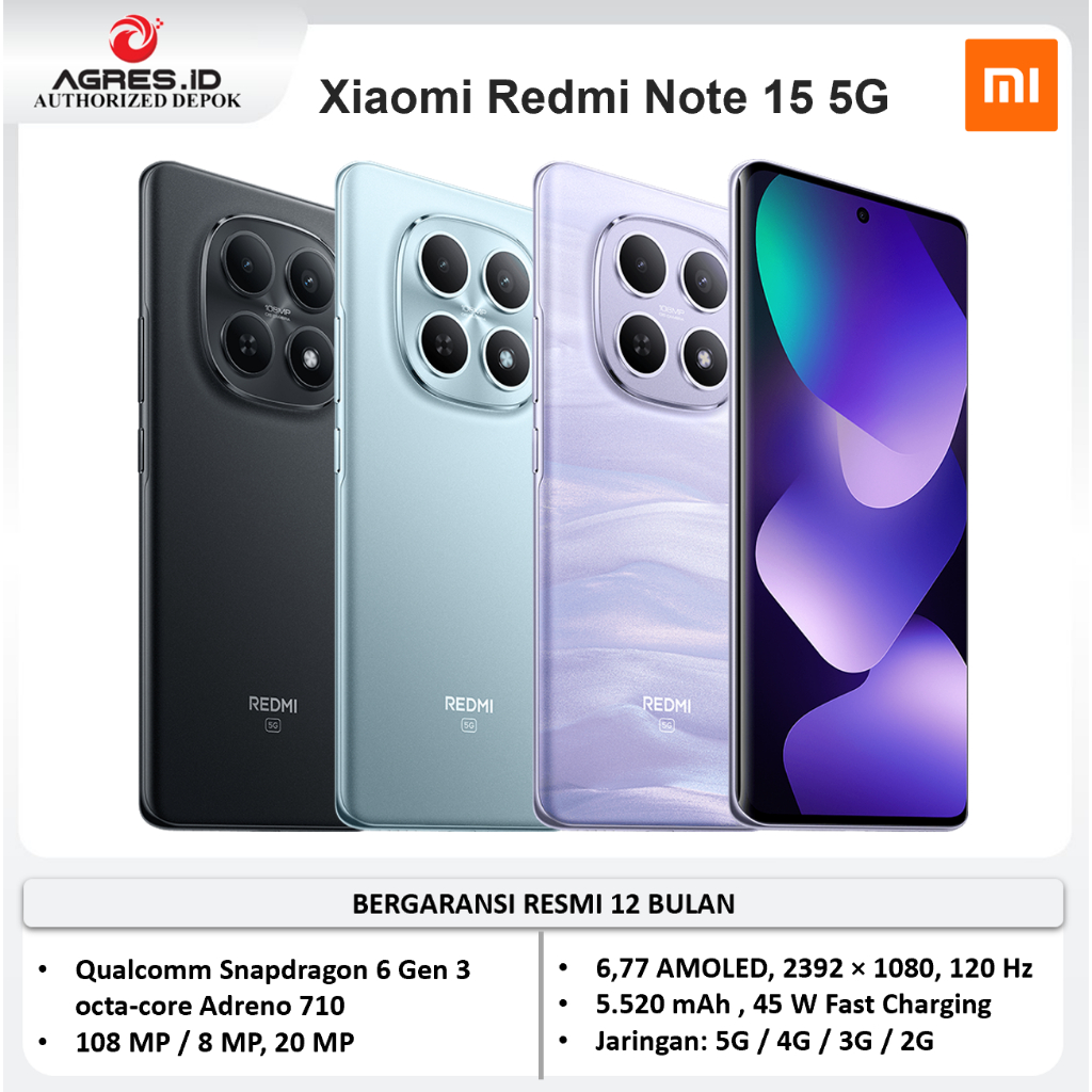 Xiaomi Note 15 5G 8/256GB AMOLED 120Hz 45W Fast Charge
