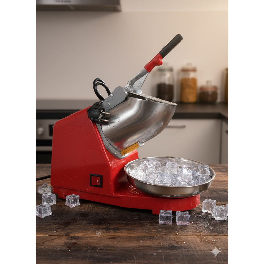 Mesin Serut Es Batu Ice Crusher - Mesin Penghancur Es Otomatis 2Pisau ORANGE