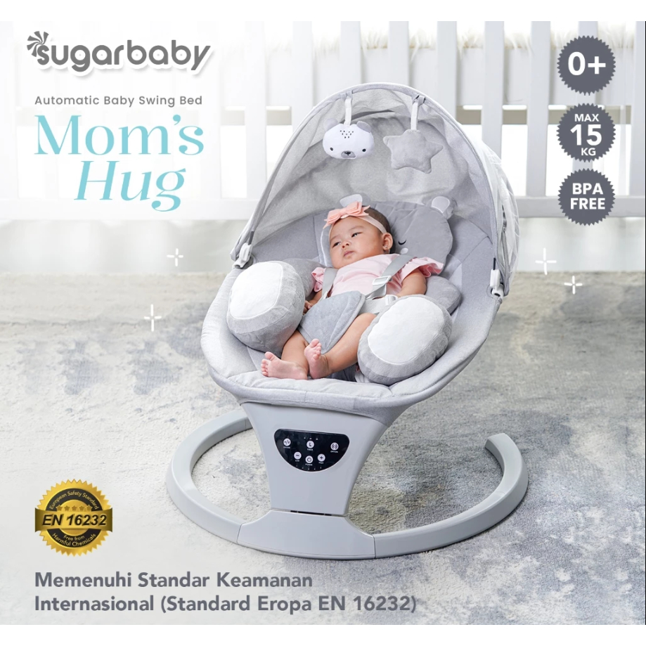 Preloved Dipake cuma sekali. Sugar Baby Moms Hug Automatic Baby Swing Bed/ Ayunan Bayi/ Bouncer Bayi