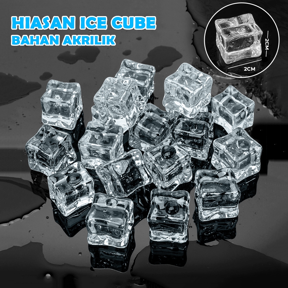 Hiasan Ice Cube Akrilik Crystal Ice Dekorasi Unik Tampilan Mewah Es Batu Palsu