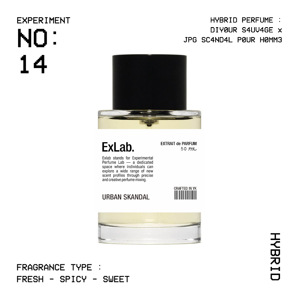 ExLab Parfum - URBAN SKANDAL - Mix 2 Aroma : Di0R 5AUVAGE + JPG 5C4NDAL P0UR H0MME + Secret Raw Mate